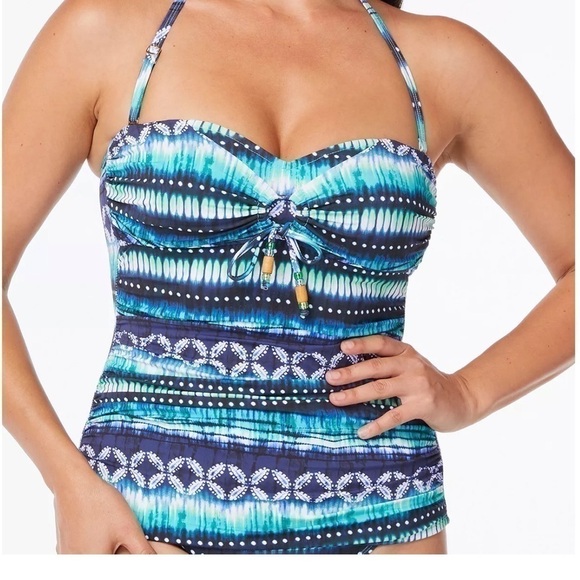New Bleu by Rod Beattie Draped Bandeau
Tankini Top - Navy Blue 8 New swinsuit - Picture 5 of 15